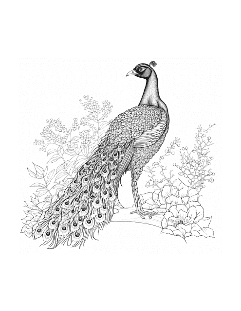 Peafowl Coloring Page