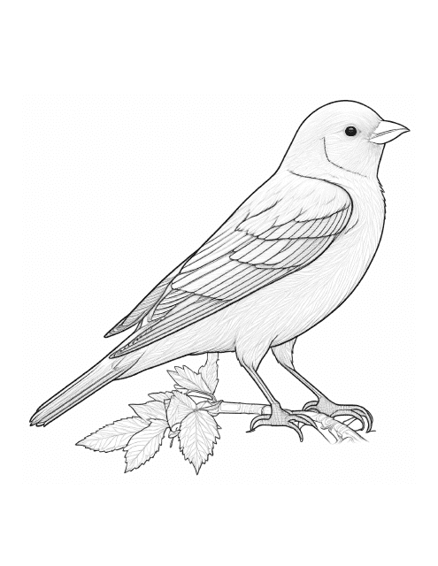Bird Coloring Page - Canary