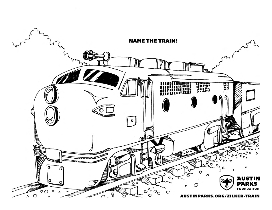 Train coloring page for children