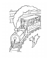 Document preview: Children's Train Coloring Page