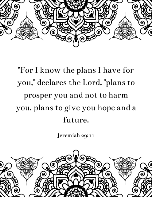 Bible Quotes Coloring Page - Jeremiah 29:11