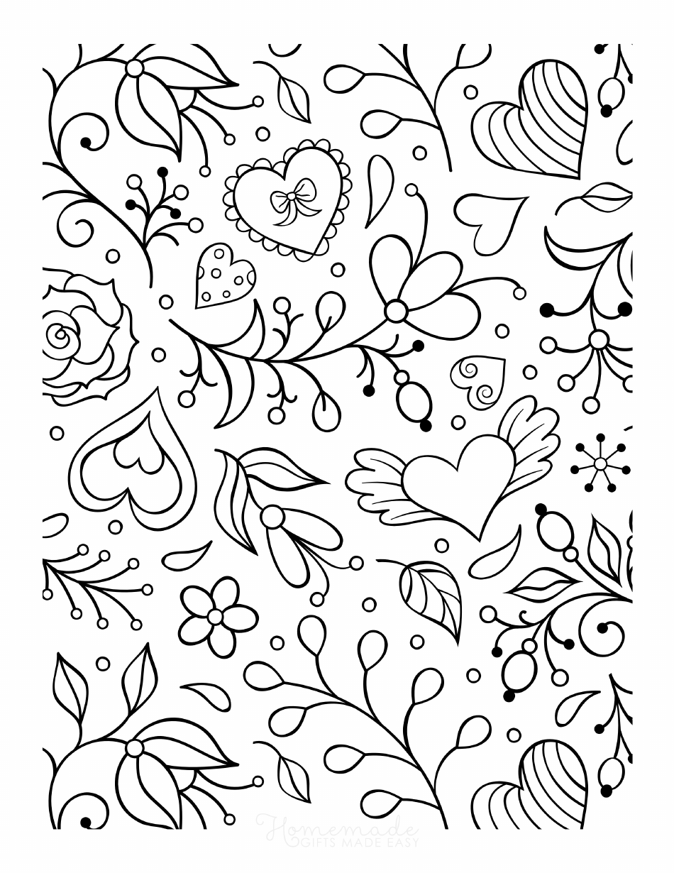 Valentine's Day Collage Coloring Page