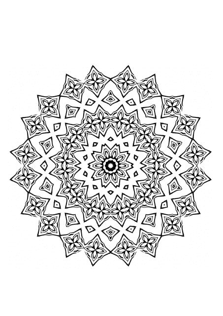 Sun Ornament Coloring Page - Flower
