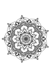 Document preview: Flower Ornament Coloring Sheet