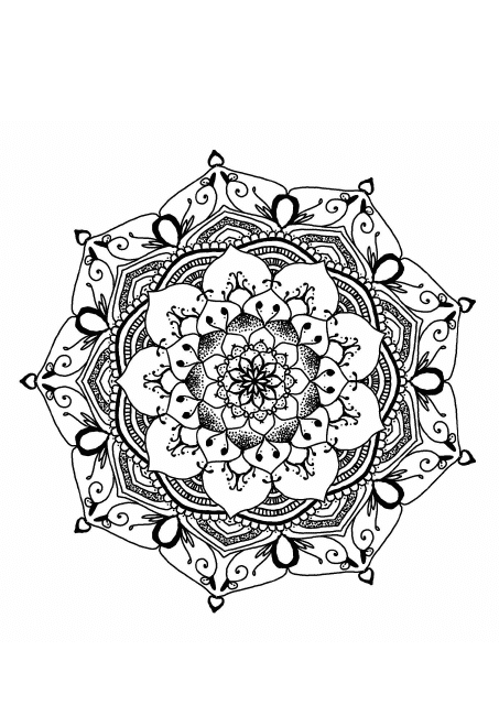 Flower Ornament Coloring Sheet