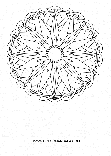 Simple Flower Mandala Coloring Sheet - Preview Image