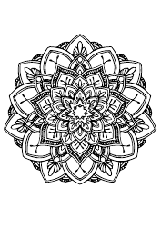 Document preview: Blooming Flower Ornament Coloring Page
