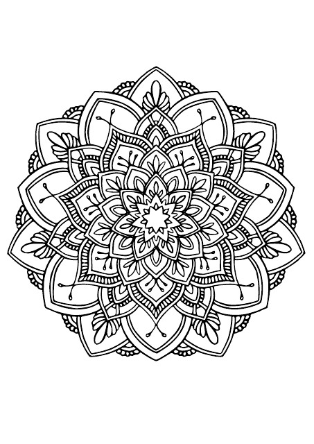 Blooming Flower Ornament Coloring Page