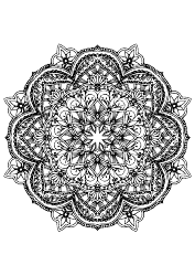 Document preview: Flower Ornament Coloring Page
