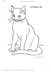 Document preview: Cat Coloring Page - Siamese Cat