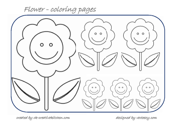 Document preview: Flower Coloring Page - Sunflower