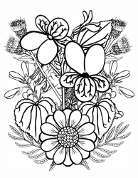 Document preview: Spring Flowers Coloring Pages