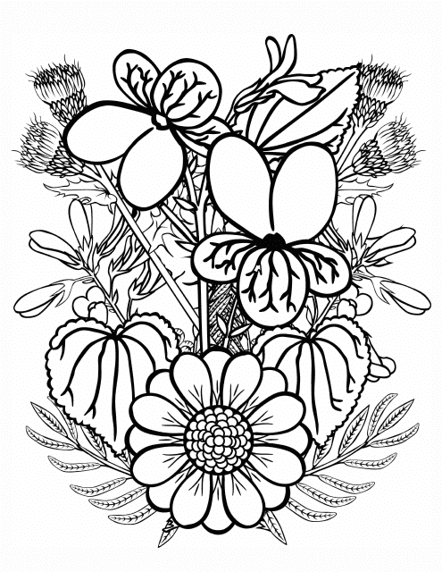 Spring Flowers Coloring Pages Image Preview