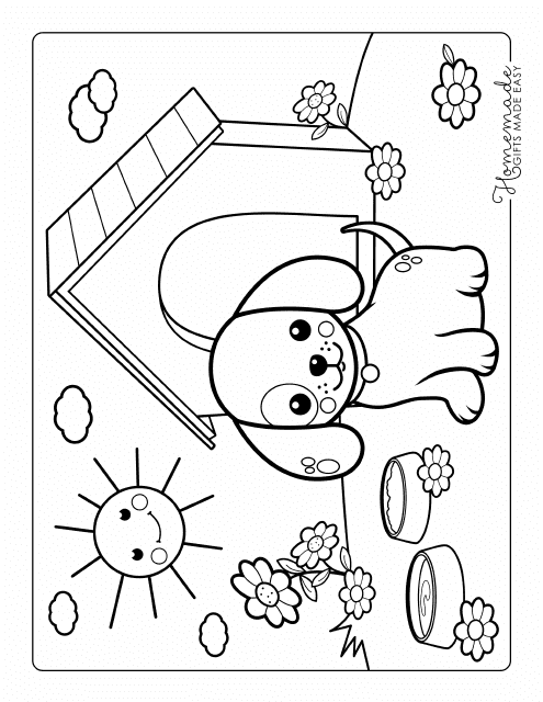 Cute Little Puppy Coloring Sheet