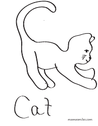 Document preview: Minimalistic Cat Coloring Sheet