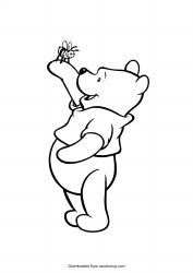 Document preview: Winnie the Pooh Coloring Sheet