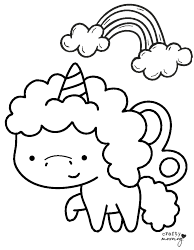 Document preview: Cute Little Unicorn Coloring Sheet