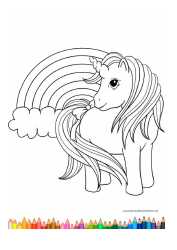 Document preview: Little Unicorn Coloring Sheet