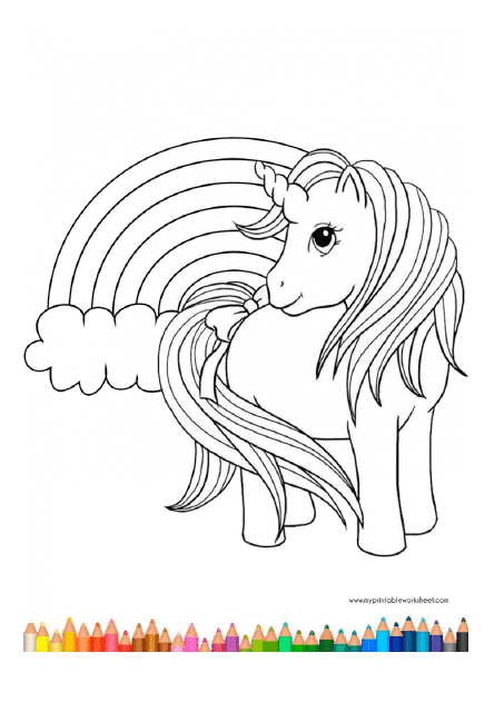 Little Unicorn Coloring Sheet Image Preview