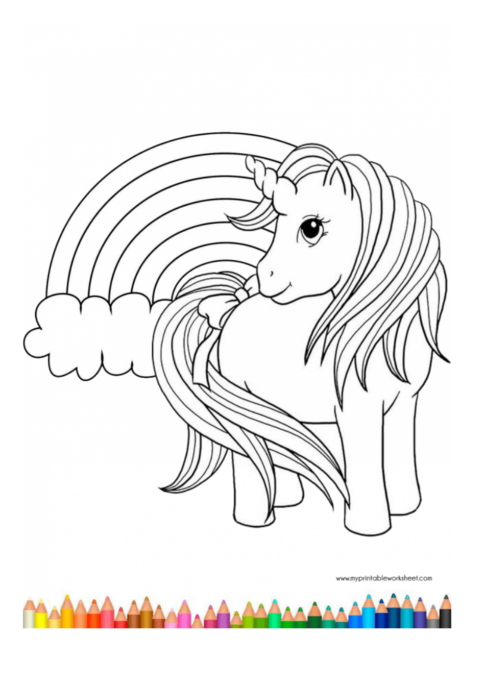 Little Unicorn Coloring Sheet Download Printable Pdf Templateroller