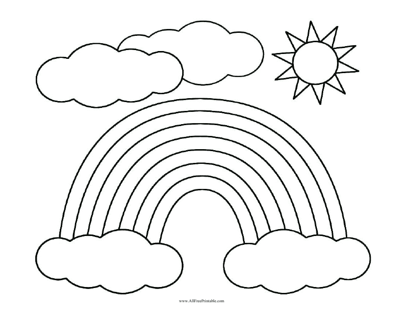 Sunny Day Rainbow Coloring Sheet - Beautiful and Fun Coloring Page