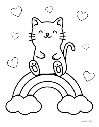 Document preview: Happy Kitty Coloring Sheet