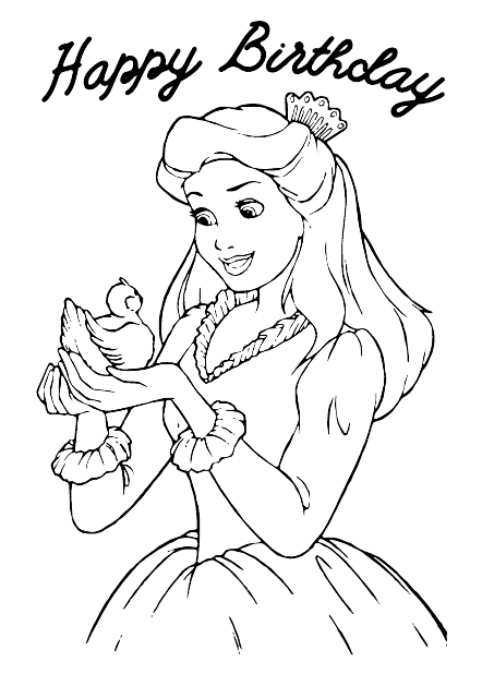 Happy Birthday Coloring Sheet with Barbie