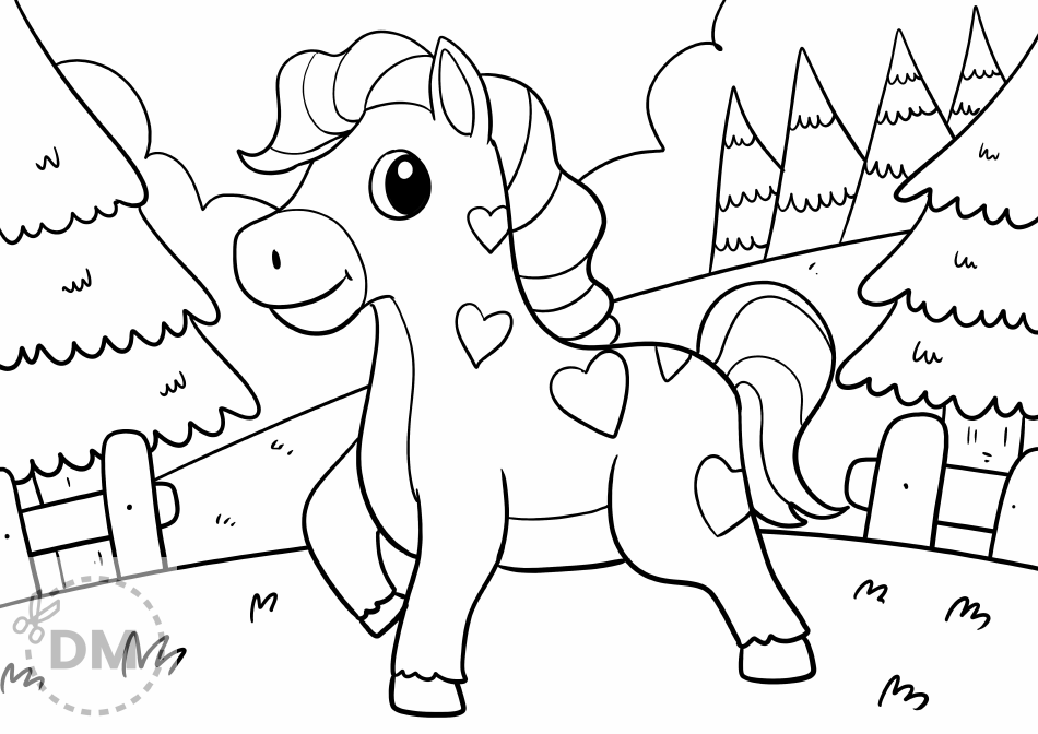 Pony Horse Coloring Page - Coloring Sheet for Kids