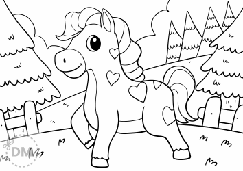 Document preview: Pony Horse Coloring Page