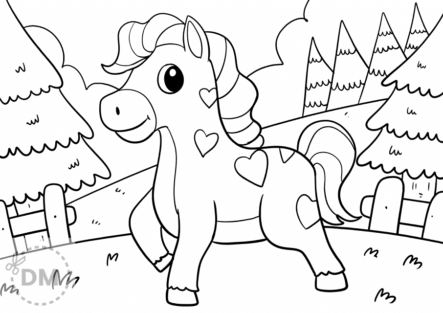 Pony Horse Coloring Page - Coloring Sheet for Kids