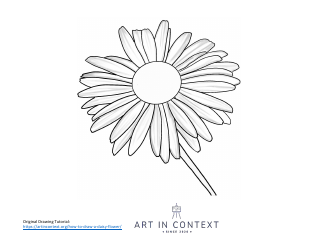 Document preview: Flower Coloring Page - Daisy Flower
