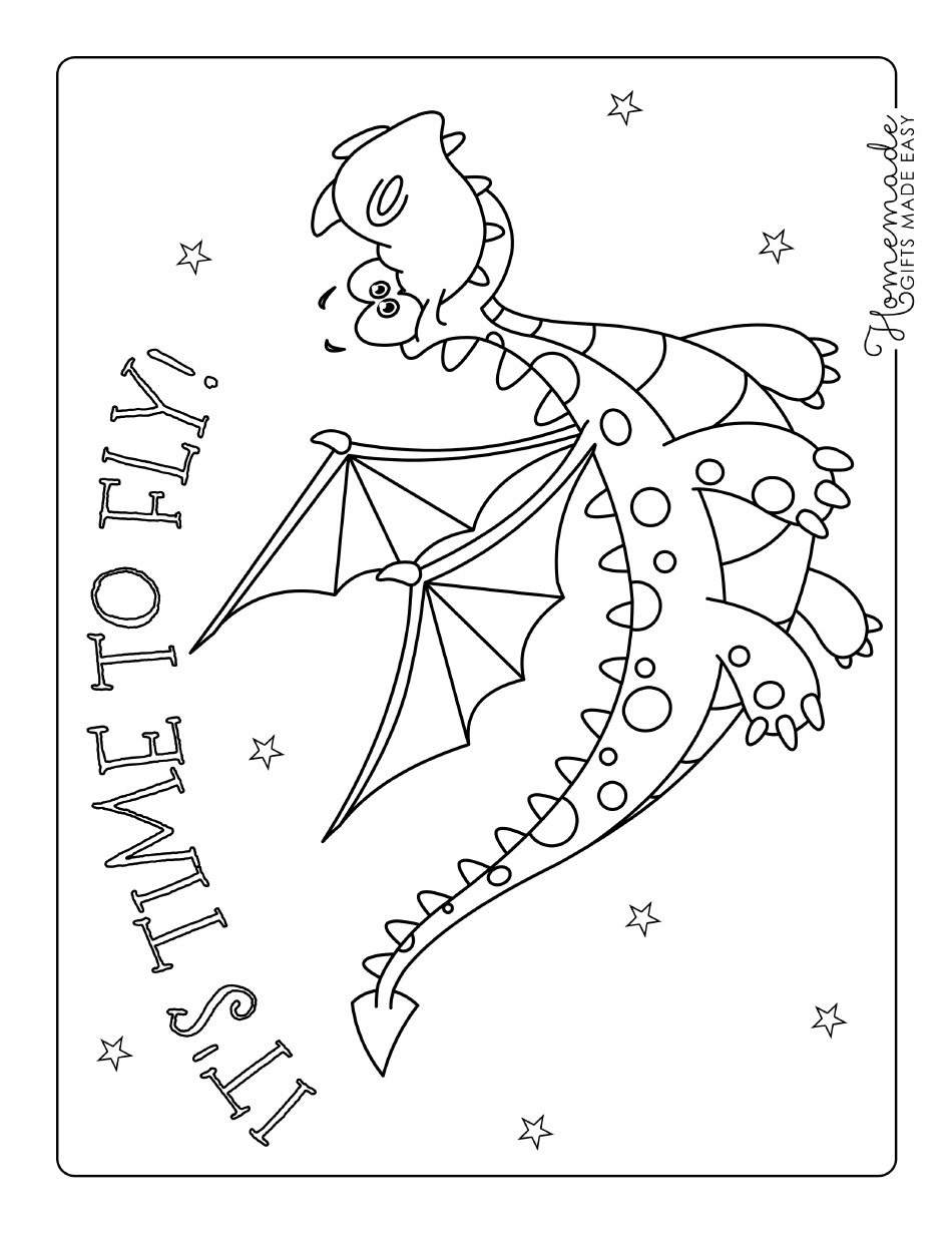 Flying Dragon Coloring Sheet Image Preview