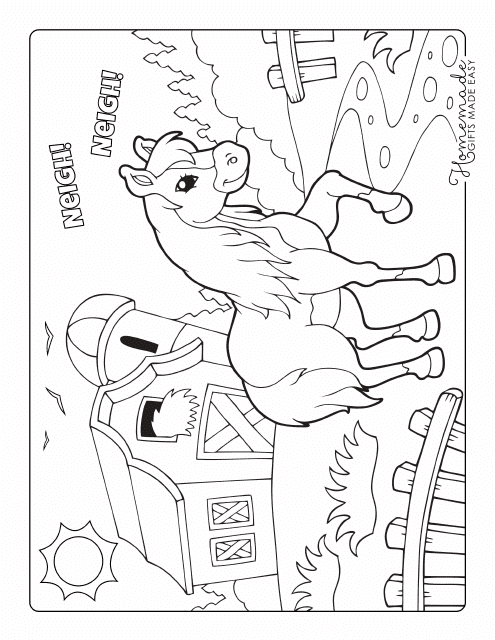 Farm Horse Coloring Page