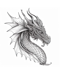 Document preview: Scaled Dragon Coloring Page