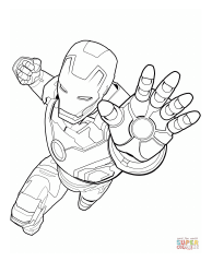 Document preview: Iron Man Coloring Page