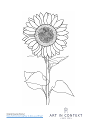 Document preview: Sunflower Coloring Page