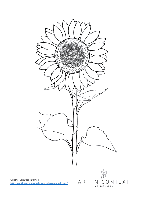 Sunflower coloring page depicting a vibrant and beautiful sunflower awaiting an artist's touch