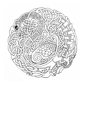 Document preview: Dragon Scale Mandala Coloring Page
