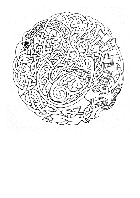 Dragon Scale Mandala Coloring Page