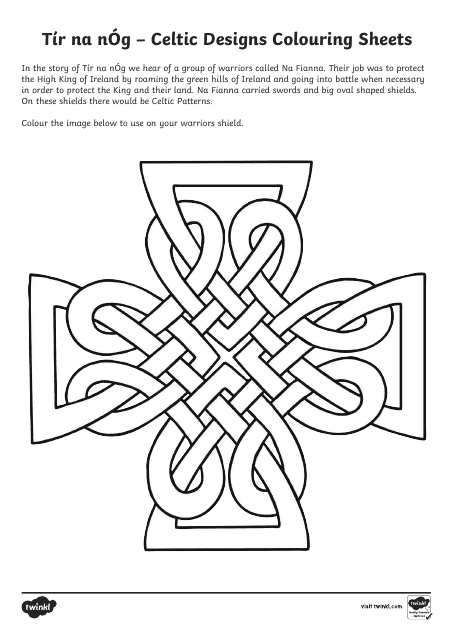 Celtic Designs Coloring Sheet - Preview Image