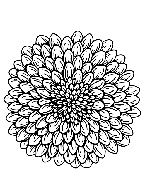 Intricate Flower Bloom Coloring Page