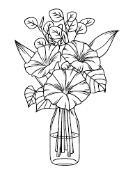 Document preview: Flowers in a Bottle Coloring Page