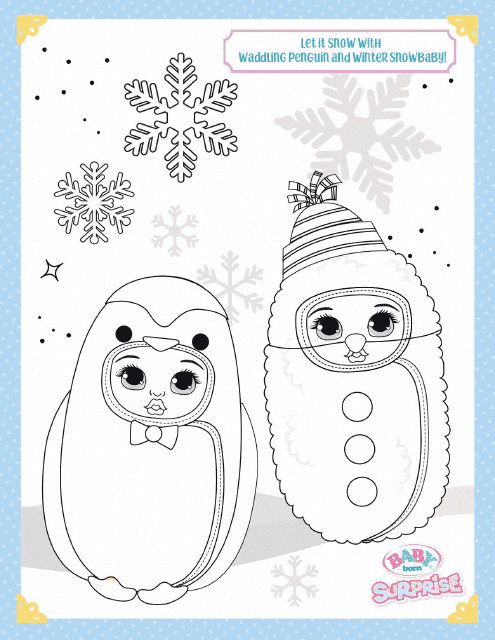 Cute and Playful Penguin Baby Coloring Sheet