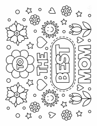 Document preview: The Best Mom Coloring Page