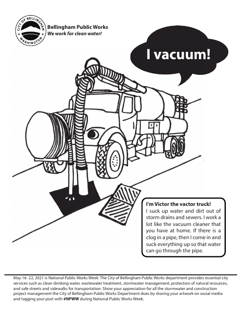 Vacuum Truck Coloring Page