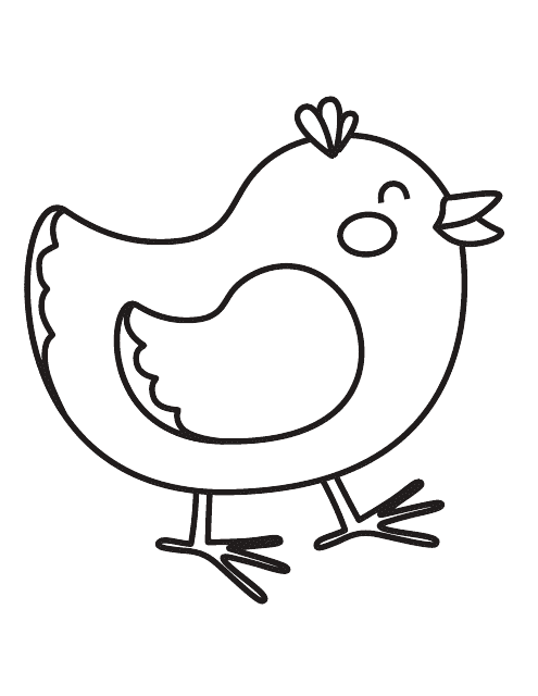 A cute and exciting baby chick coloring page