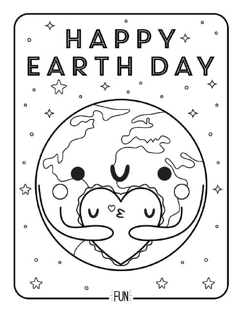 Earth Day Coloring Page Illustration