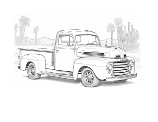 Document preview: Pickup Truck Coloring Page