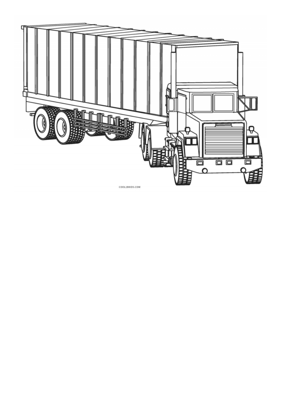 Truck Coloring Page Download Printable PDF | Templateroller