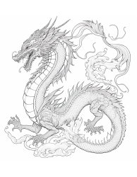 Document preview: Epic Dragon Coloring Page